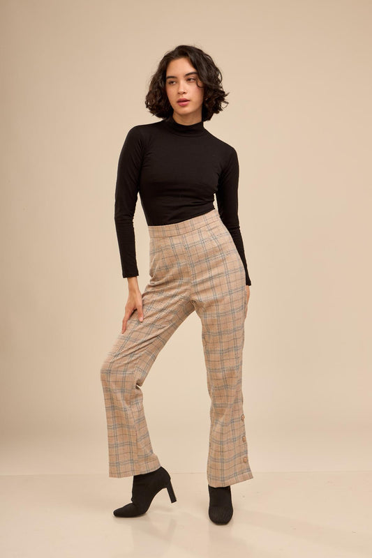 Pantalon Lennon Cuadros_Beige