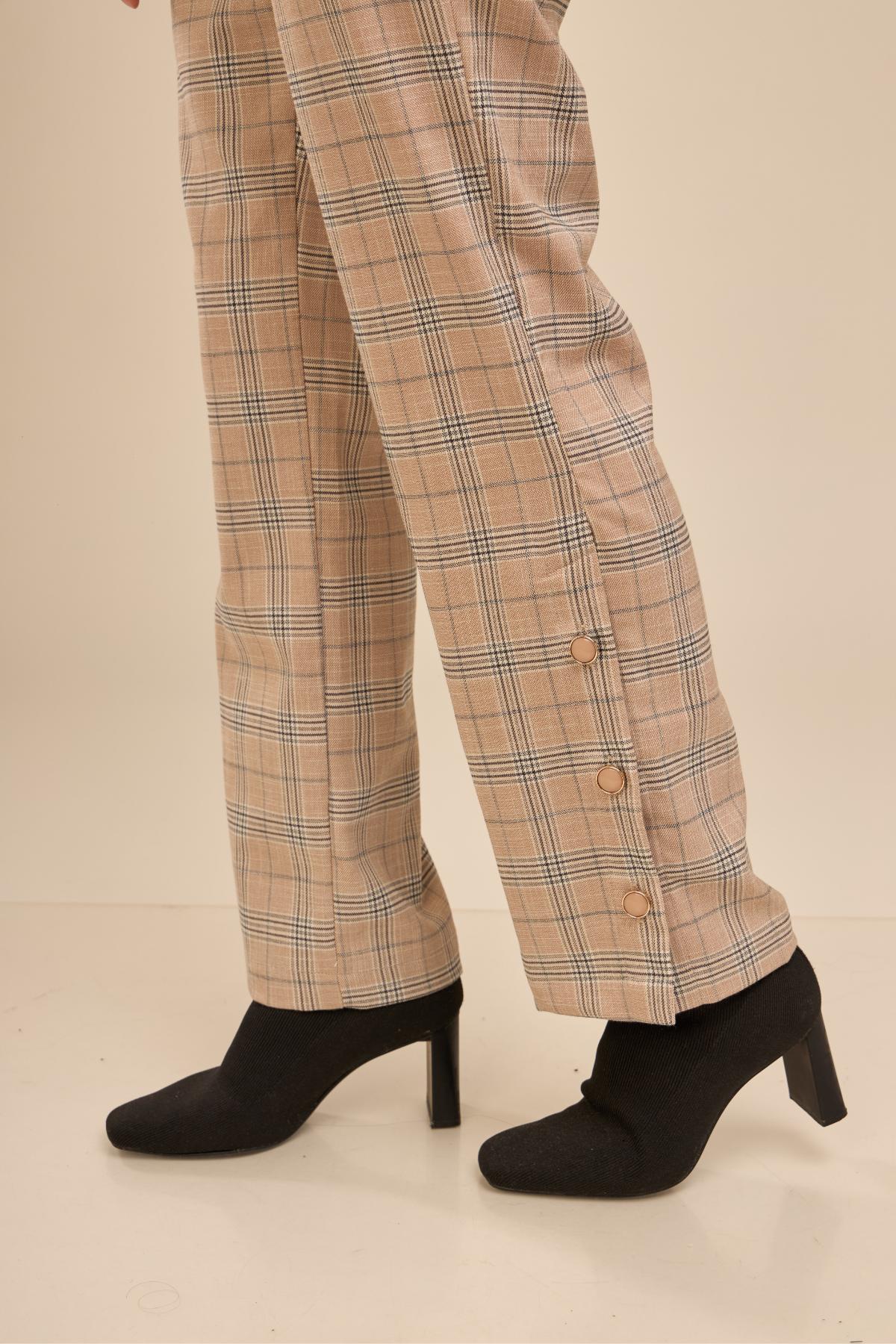 Pantalon Lennon Cuadros_Beige