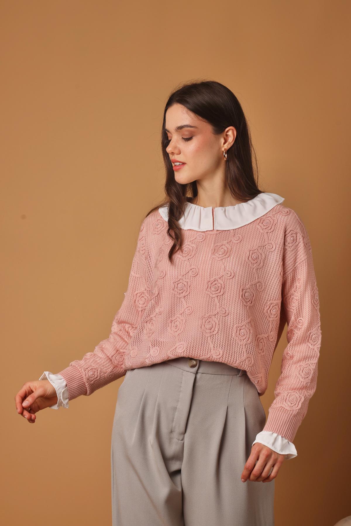 Sweater Flor Rosa