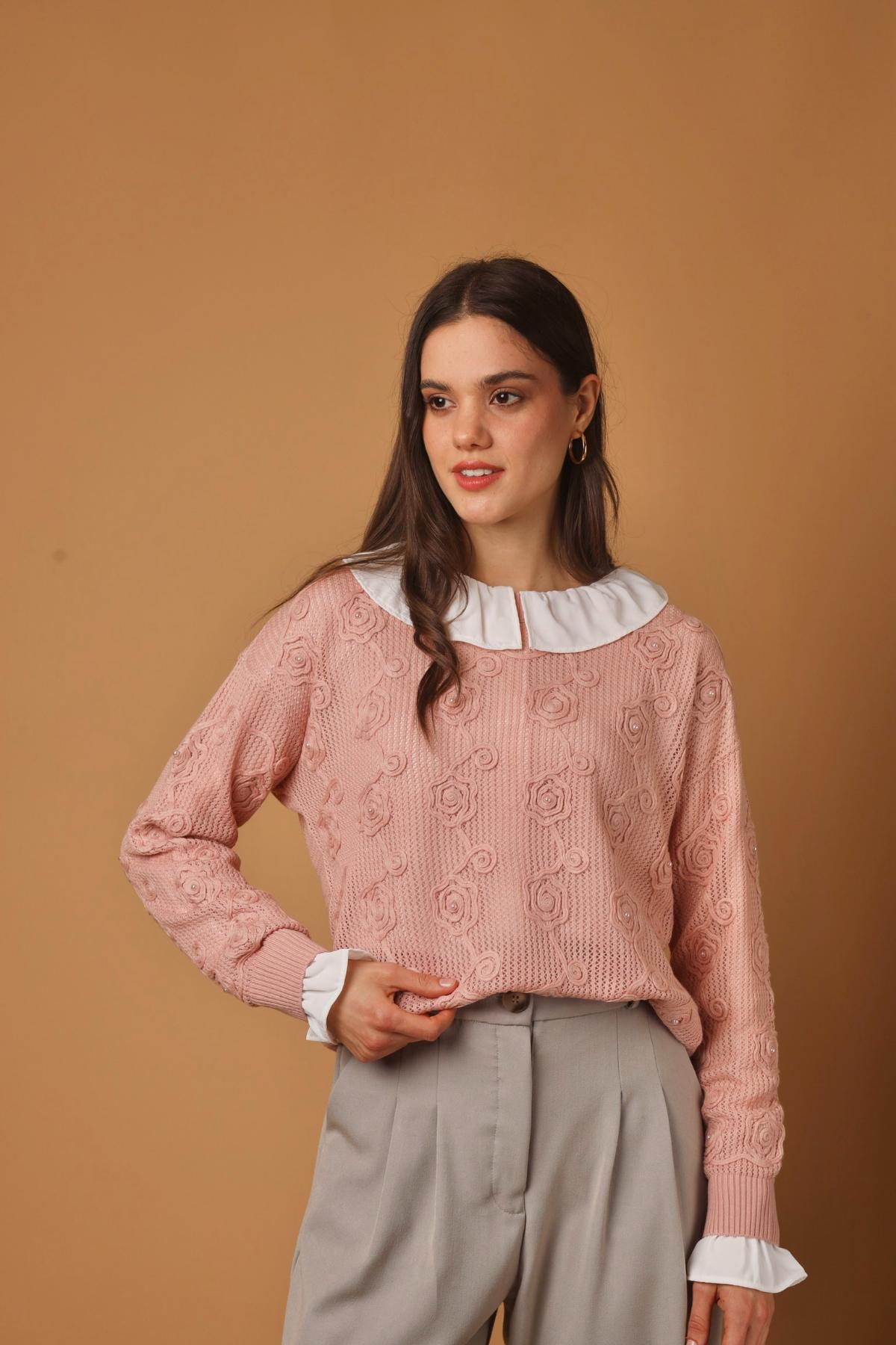 Sweater Flor Rosa