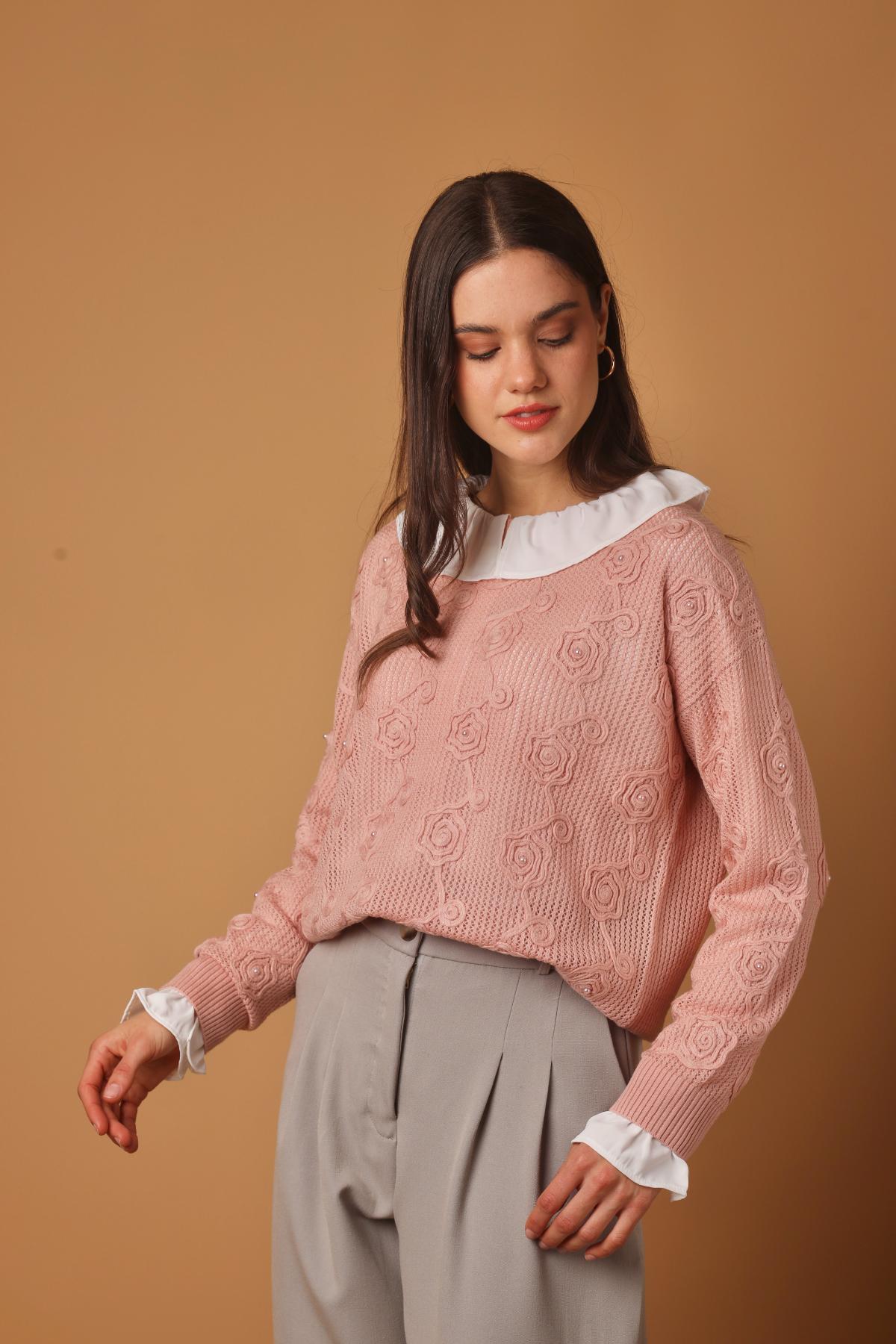 Sweater Flor Rosa