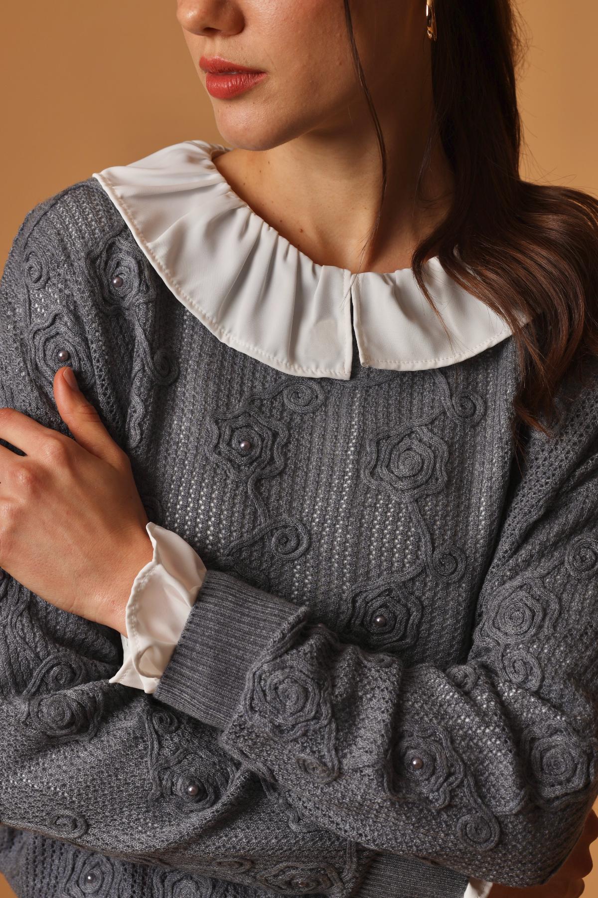 Sweater Flor Gris