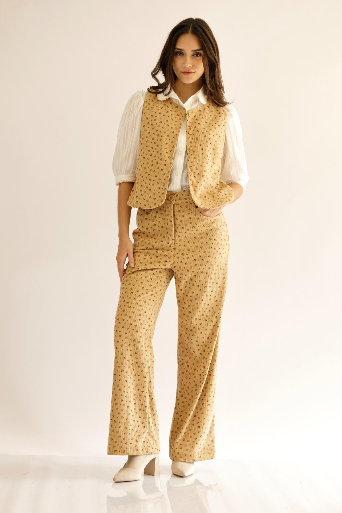 Pantalon Jazmin Flores_Mostaza