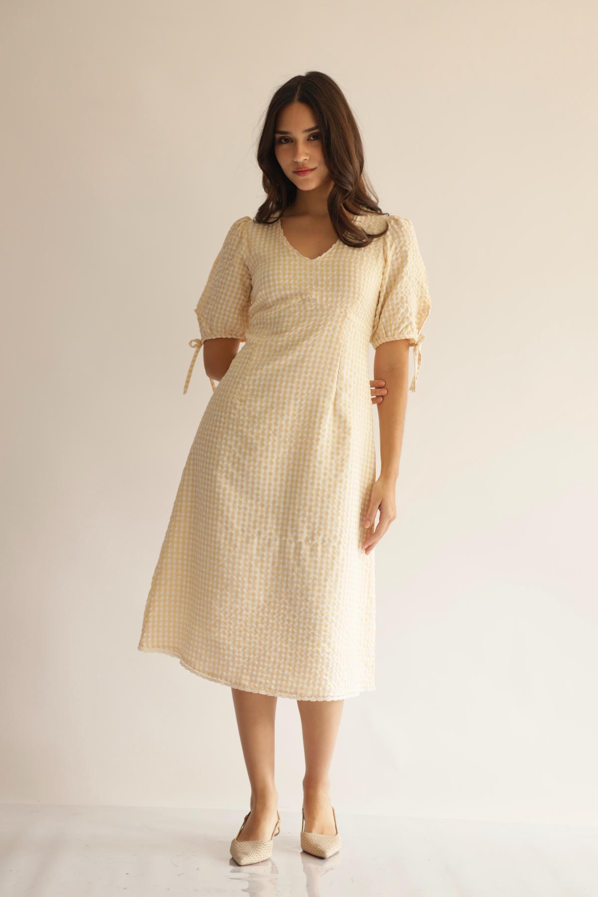 Vestido Alba Vichy_Amarillo