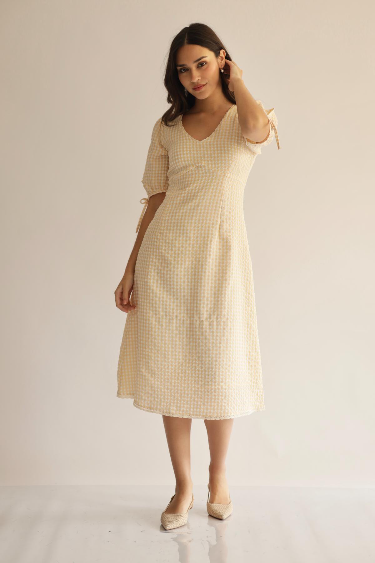 Vestido Alba Vichy_Amarillo