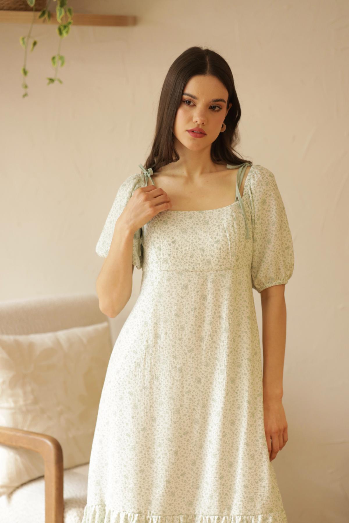Vestido Azucena Flores_Verde