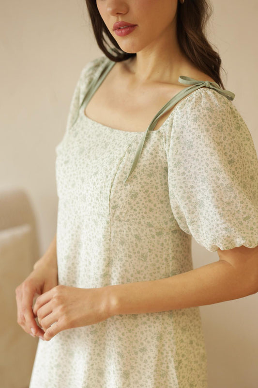 Vestido Azucena Flores_Verde