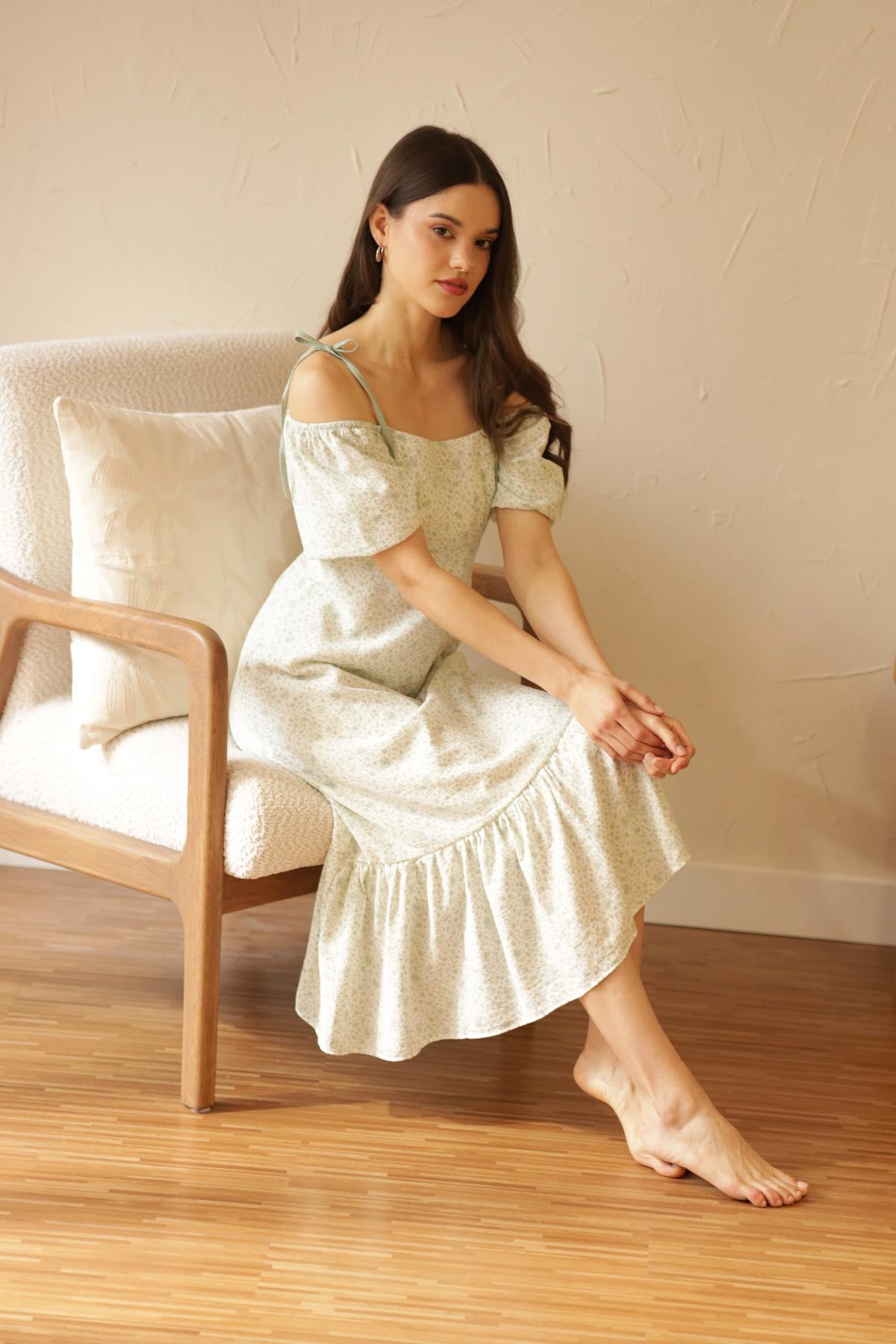 Vestido Azucena Flores_Verde