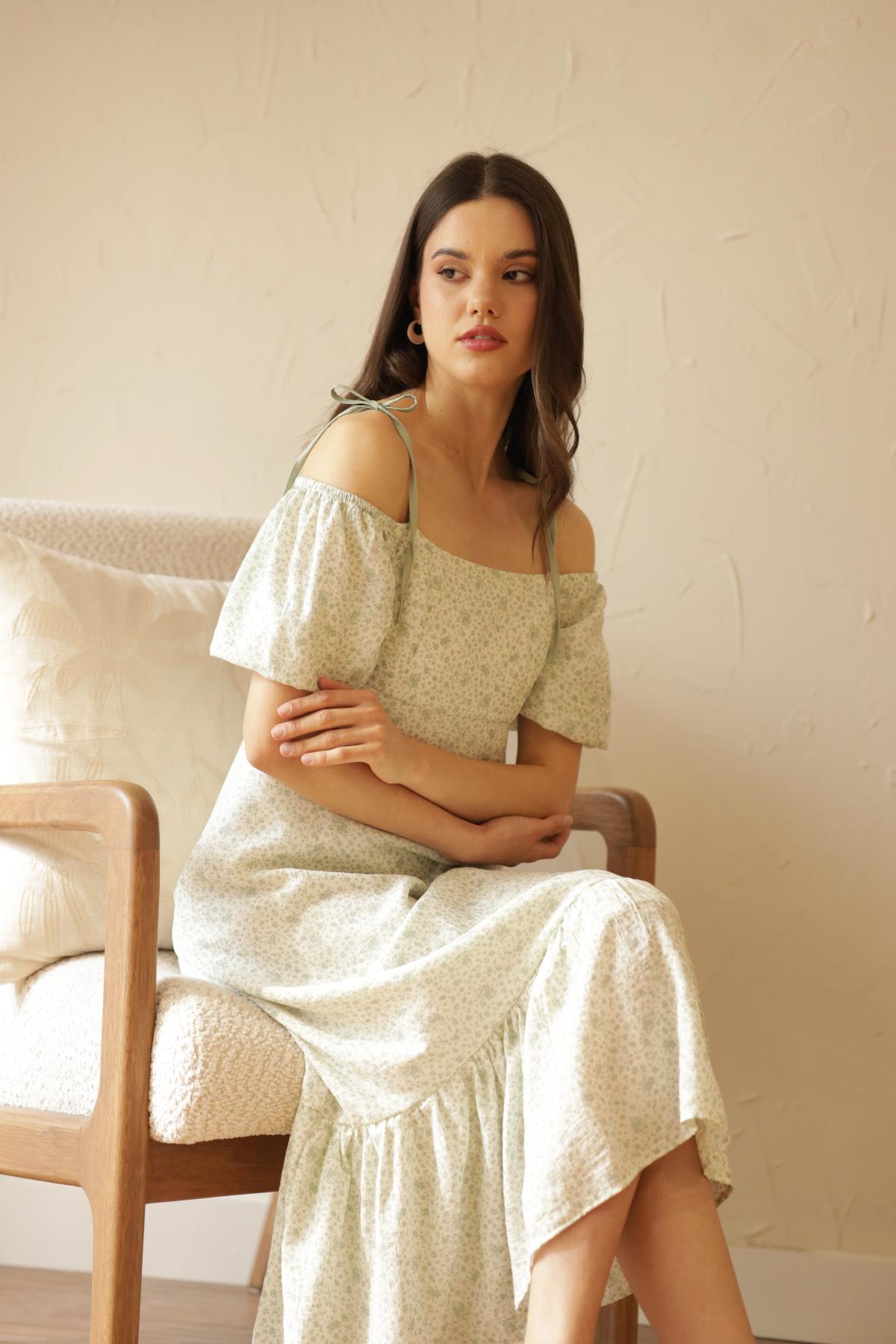 Vestido Azucena Flores_Verde
