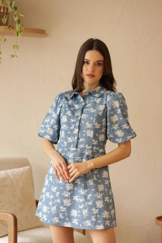 Vestido Celine Flores_Celeste