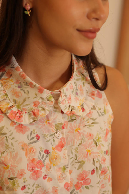 Blusa Sofie Flores_Perla