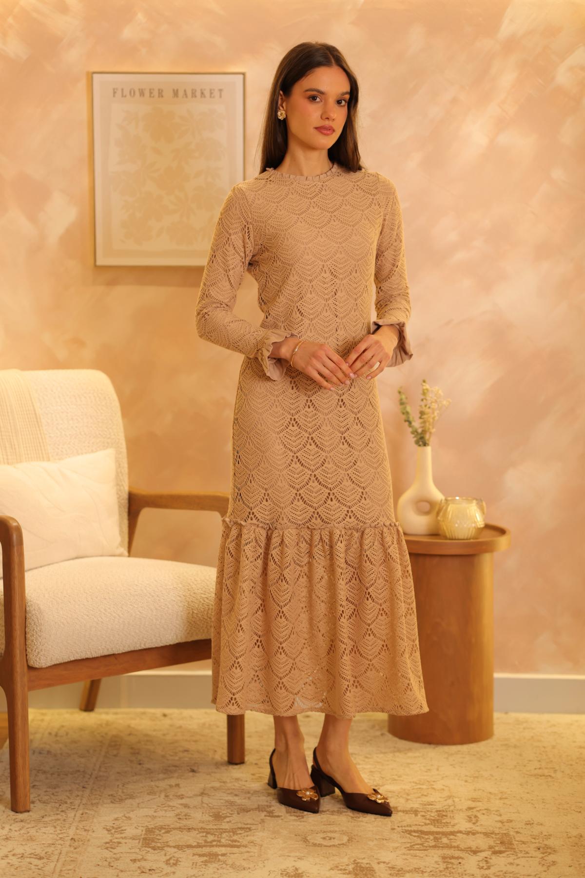 Vestido Aria Camel