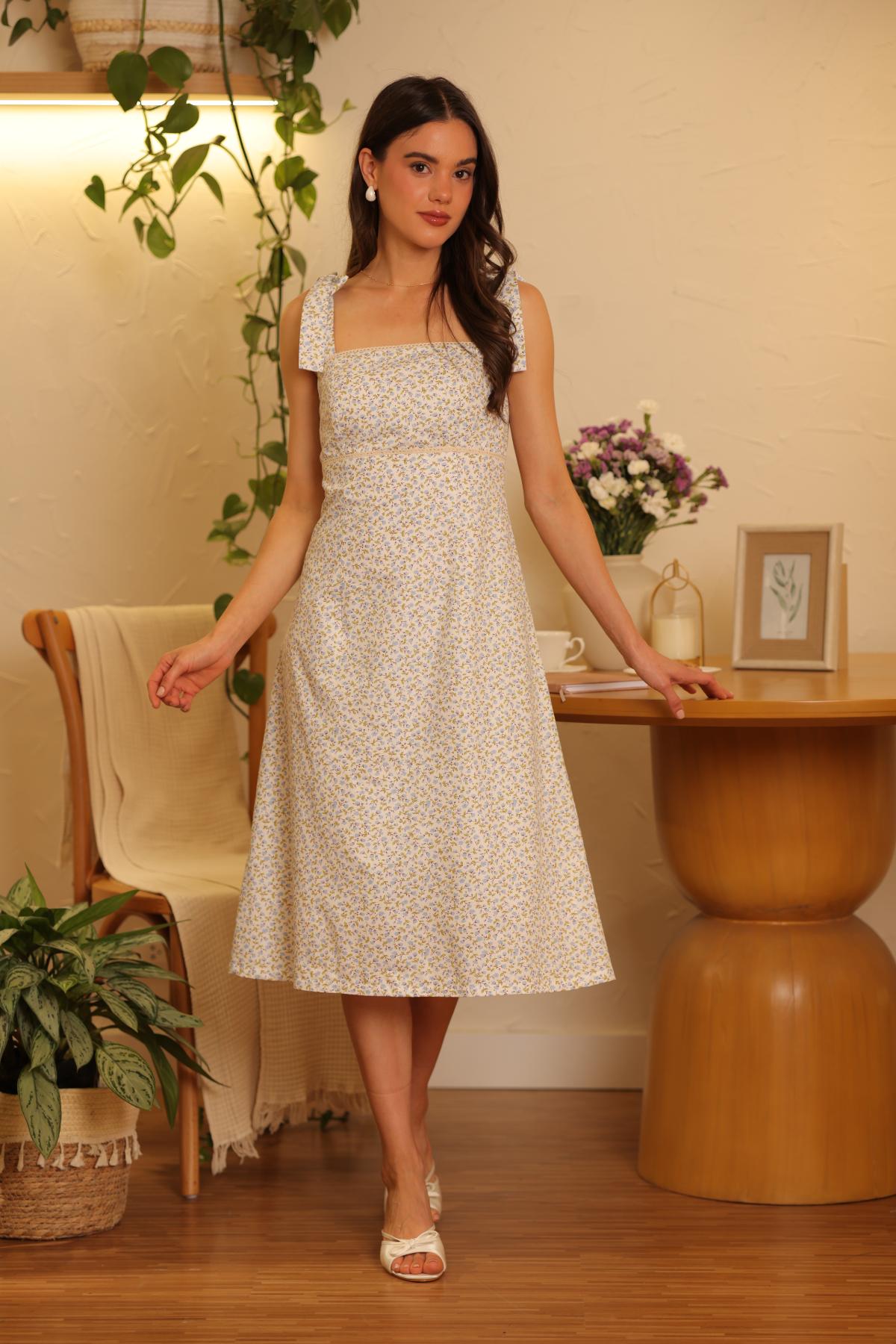 Vestido Gemma Celeste Floral