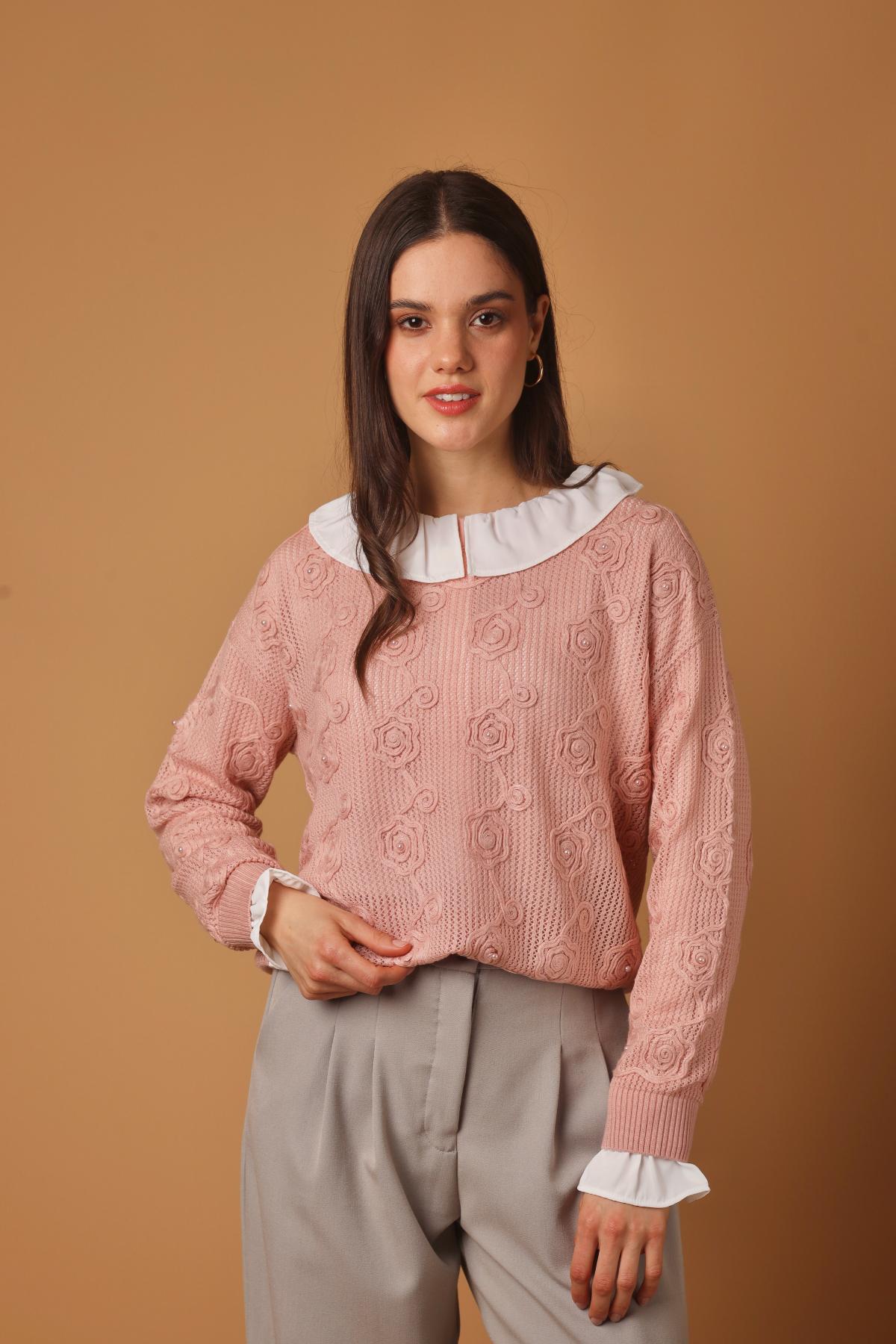 Sweater Flor Rosa