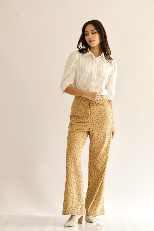 Pantalon Jazmin Flores_Mostaza