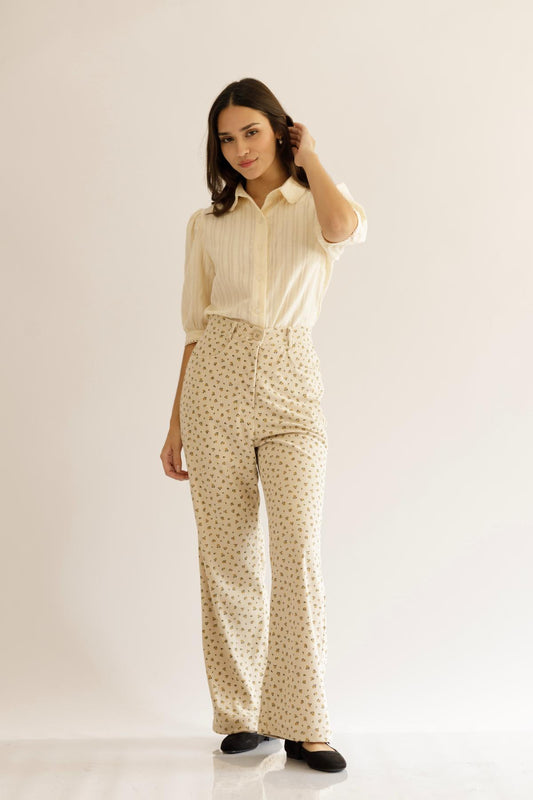 Pantalon Jazmin Flores_Crema