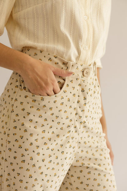 Pantalon Jazmin Flores_Crema