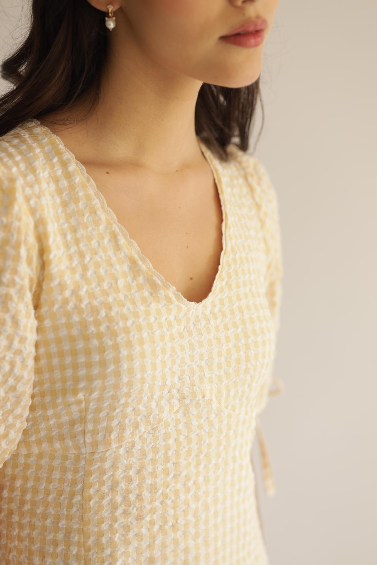 Vestido Alba Vichy_Amarillo