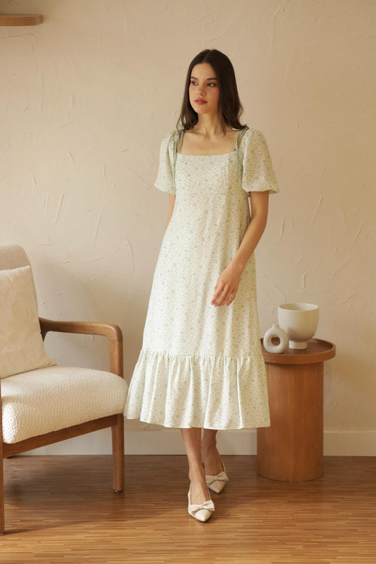 Vestido Azucena Flores_Verde