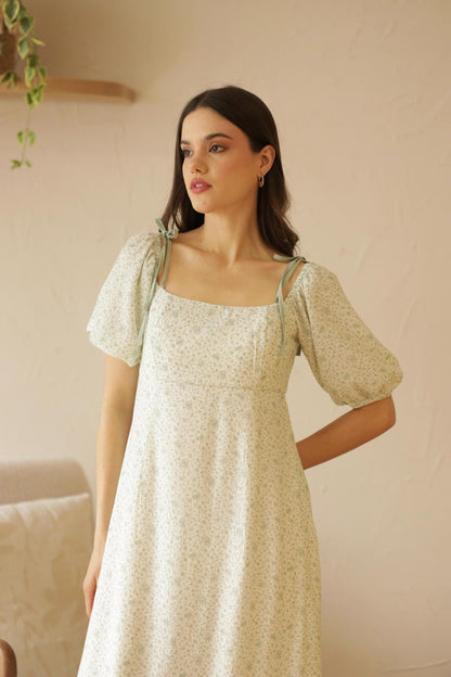 Vestido Azucena Flores_Verde