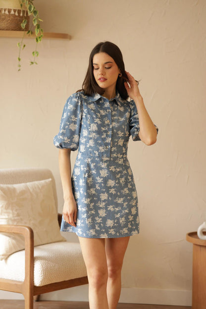 Vestido Celine Flores_Celeste