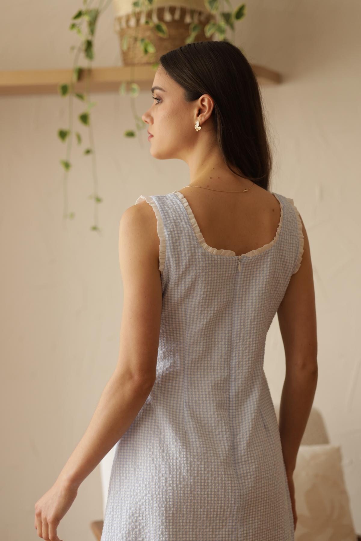 Vestido Cielo Vichy_Celeste