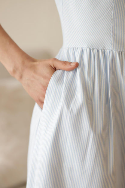 Vestido Sunrise Rayas_Celeste