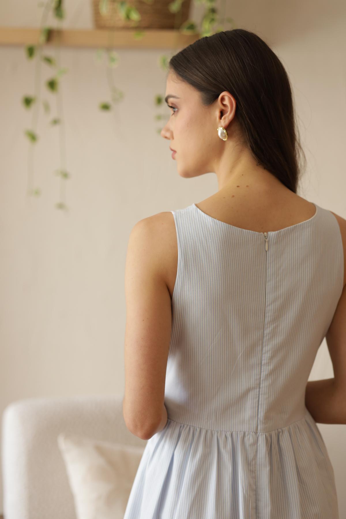 Vestido Sunrise Rayas_Celeste