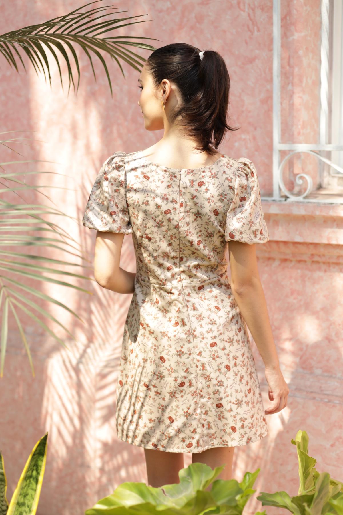 Vestido Cami flores_ocre