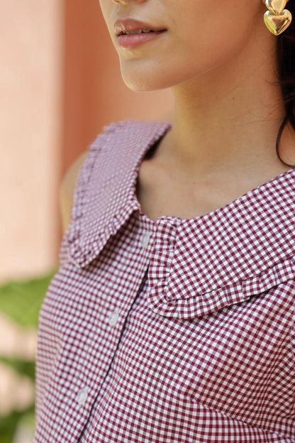 Blusa Gretel vichy_vino
