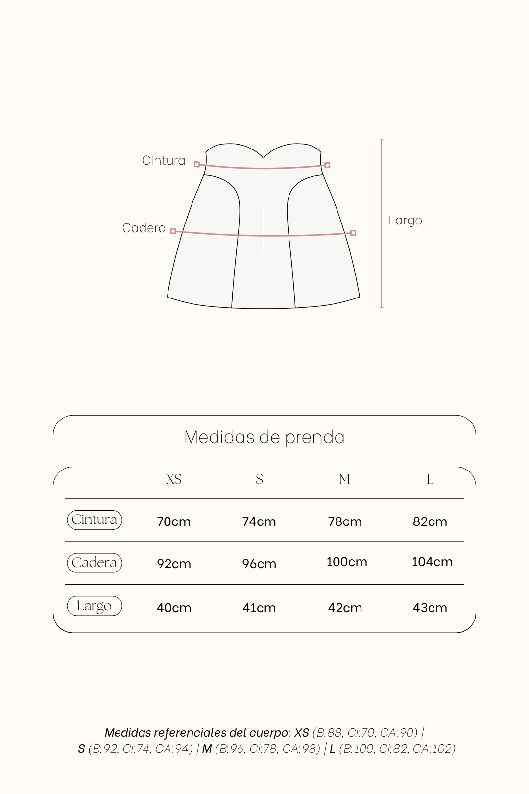 Falda Iris Crema
