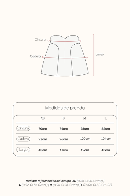 Falda Iris Crema