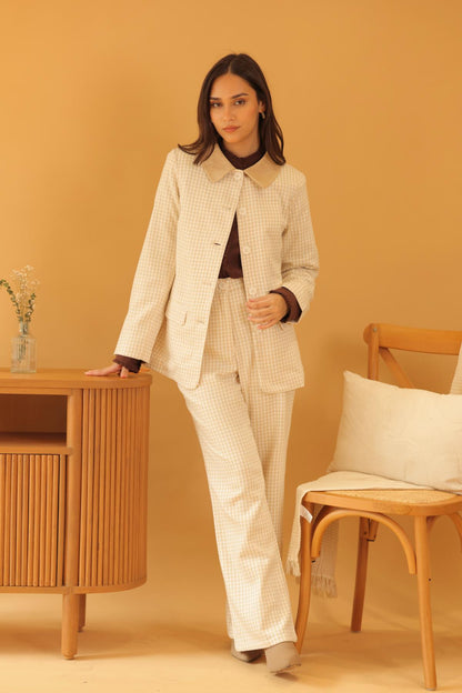 Pantalon Hazel Cuadros_Crema