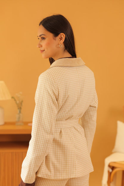 Blazer Calma Cuadros_Crema