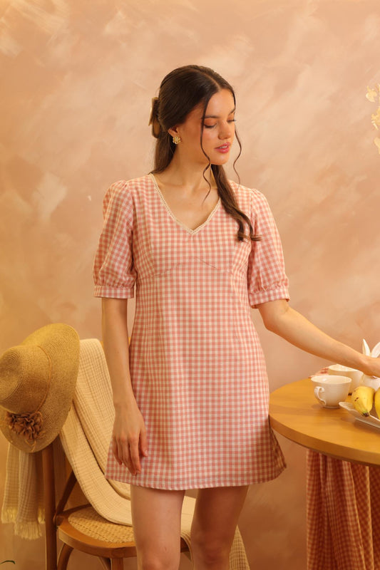 Vestido Bloom Vichy_Rosa