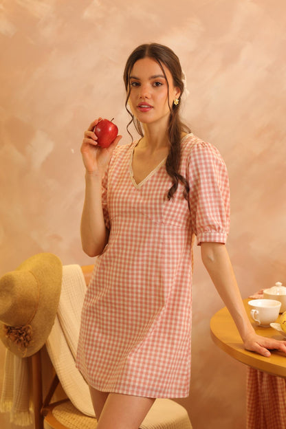 Vestido Bloom Vichy_Rosa