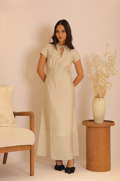 Vestido Nostalgia Print_Crema