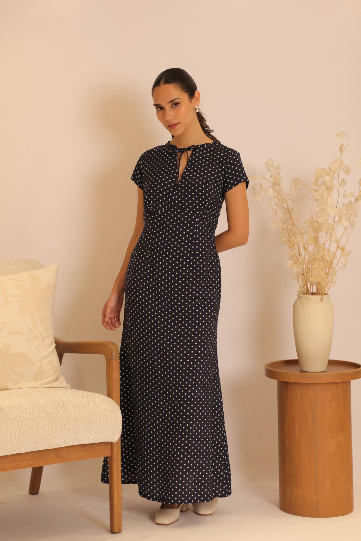 Vestido Nostalgia Print_Azul