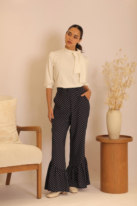 Pantalón Vuelo Print_Azul