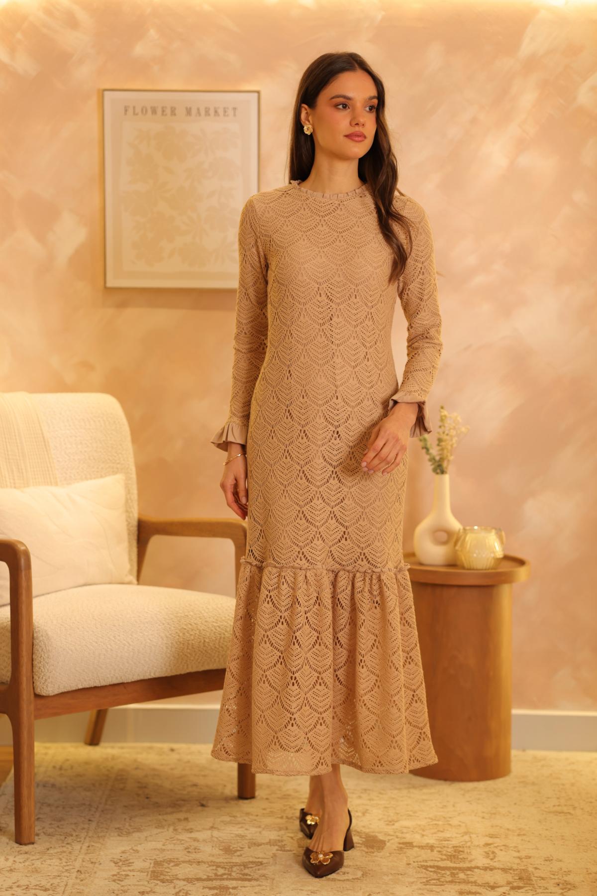 Vestido Aria Camel