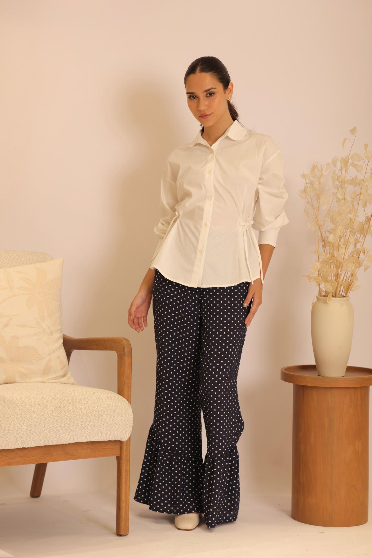 Pantalón Vuelo Print_Azul
