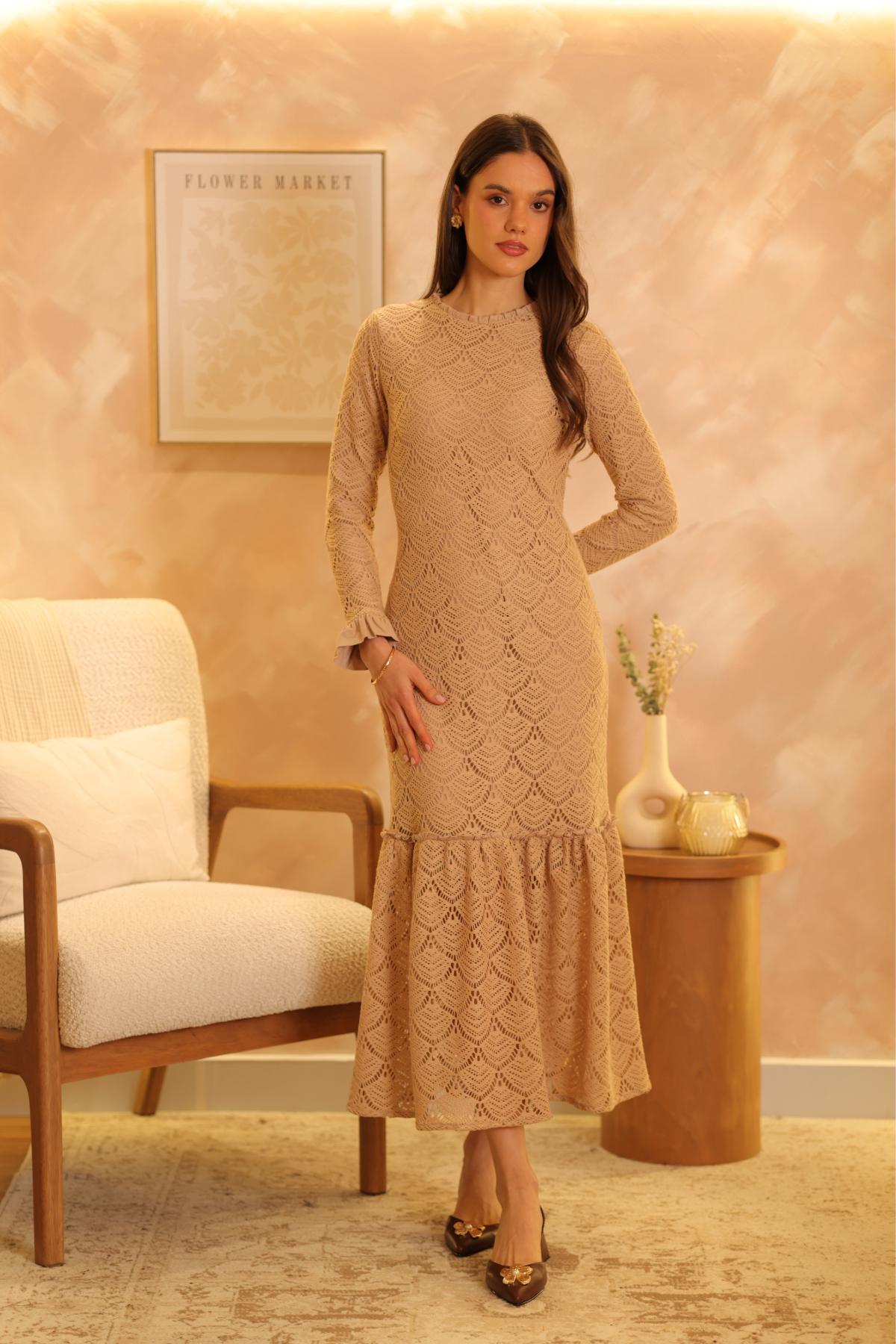 Vestido Aria Camel