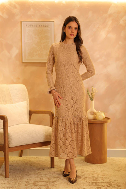 Vestido Aria Camel
