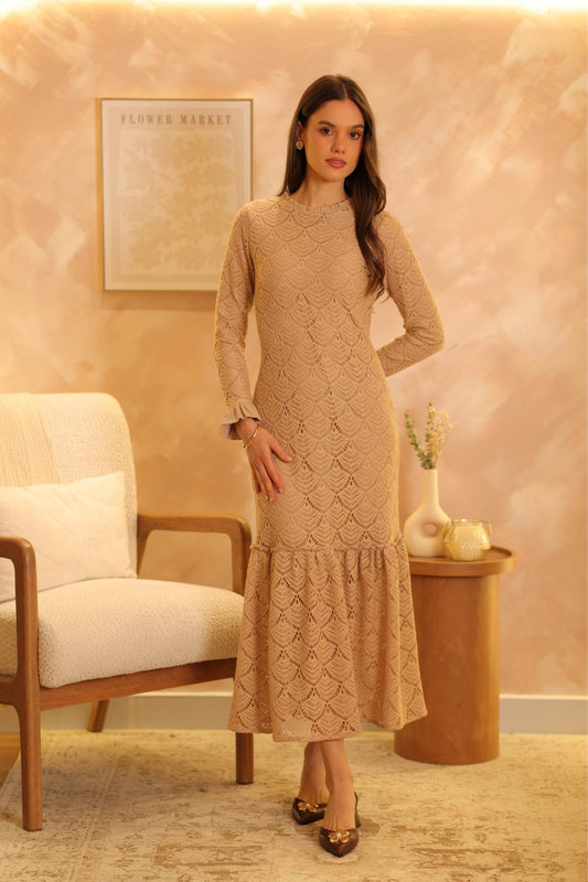 Vestido Aria Camel