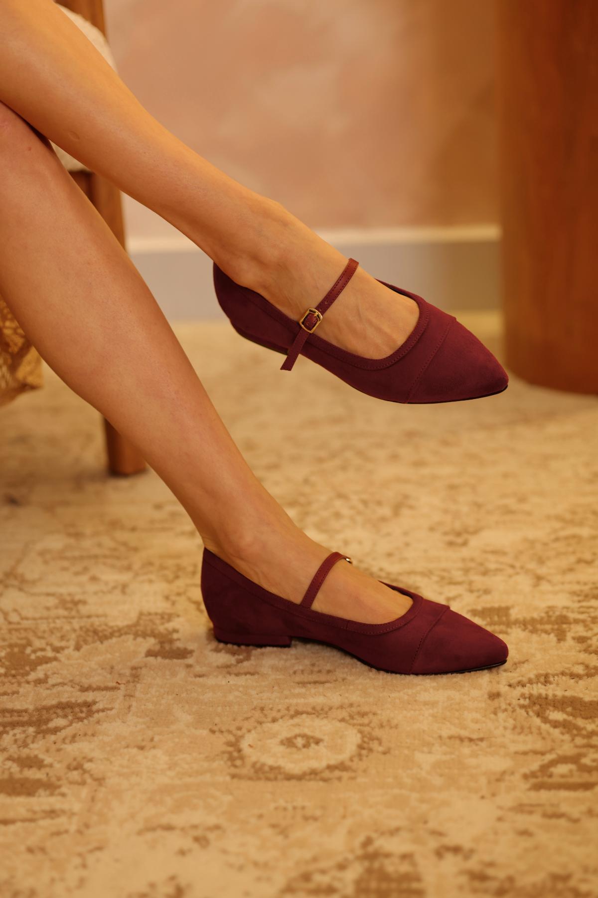 Flats Amelie Burgundy