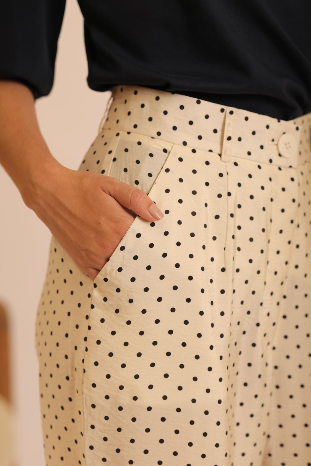 Pantalón Vuelo Print_Crema