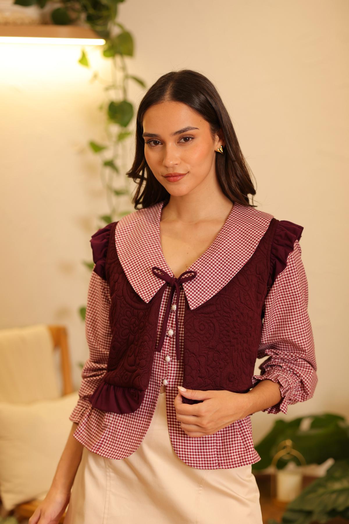 Chaleco Flora Burgundy