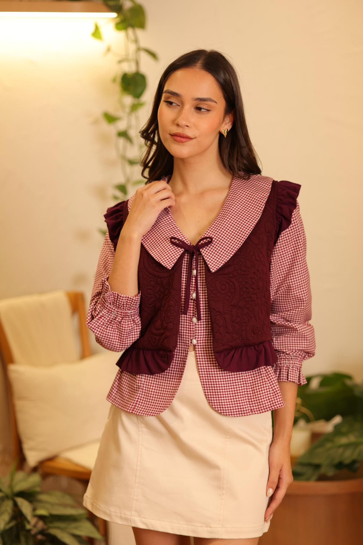 Chaleco Flora Burgundy