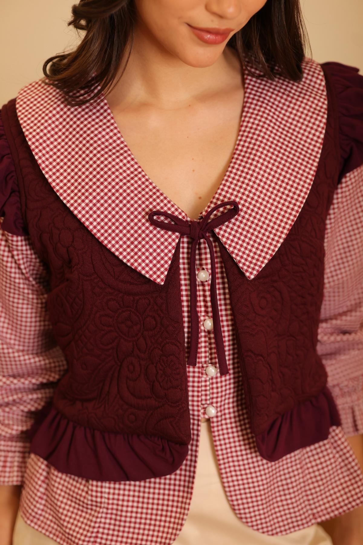 Chaleco Flora Burgundy
