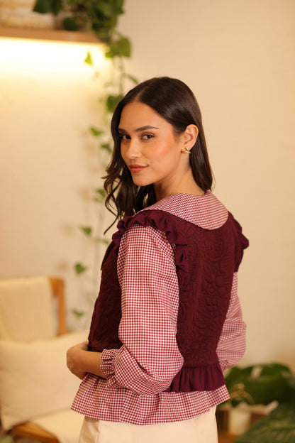 Chaleco Flora Burgundy